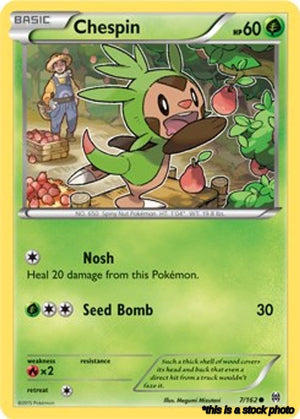 7/162 Chespin (7) Common Normal Lightly Played