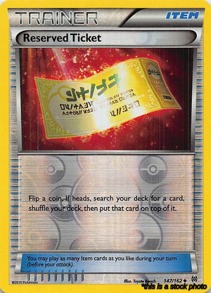 147/162 Reserved Ticket Uncommon Reverse Holofoil Near Mint