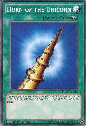 1st Edition Horn of the Unicorn [YGLD-ENA29 Moderately Played] Common / Short Print