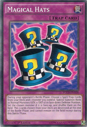 1st Edition Magical Hats (A) [YGLD-ENA38 Moderately Played] Common / Short Print