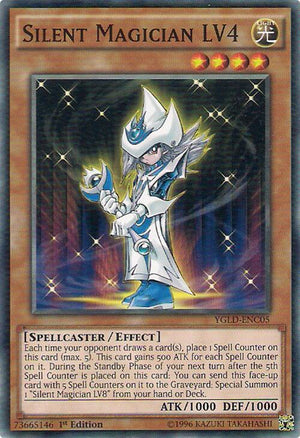 1st Edition Silent Magician LV4 [YGLD-ENC05 Moderately Played] Common / Short Print