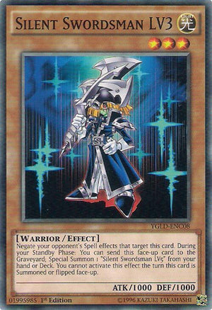 1st Edition Silent Swordsman LV3 [YGLD-ENC08 Moderately Played] Common / Short Print