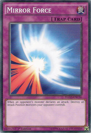 1st Edition Mirror Force (C) [YGLD-ENC36 Lightly Played] Common / Short Print