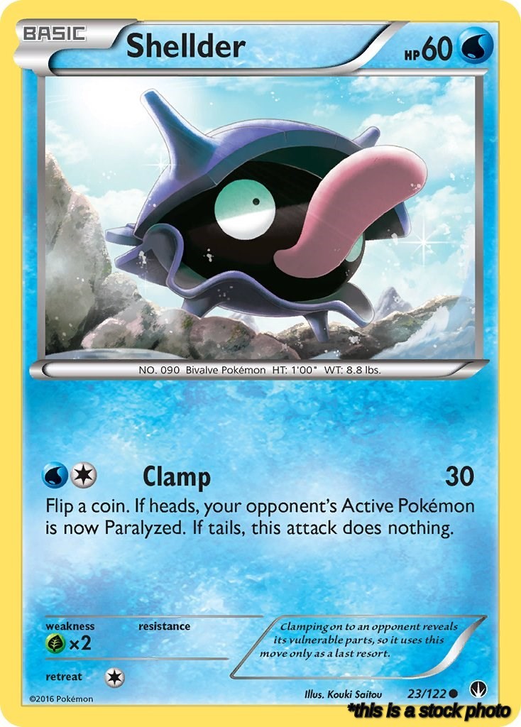 Reverse Holofoil Shellder (23) [23/122 Lightly Played ]