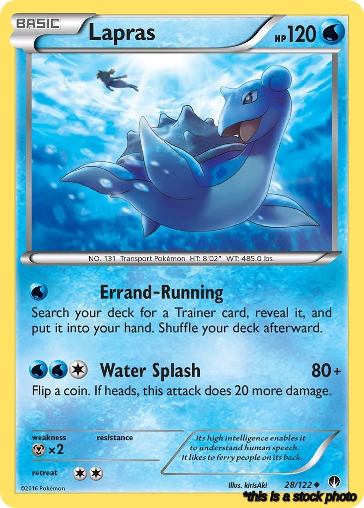 Reverse Holofoil Lapras [28/122 Lightly Played ]