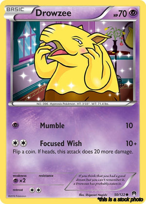 Reverse Holofoil Drowzee [50/122 Near Mint ]