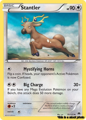Reverse Holofoil Stantler [91/122 Lightly Played ]