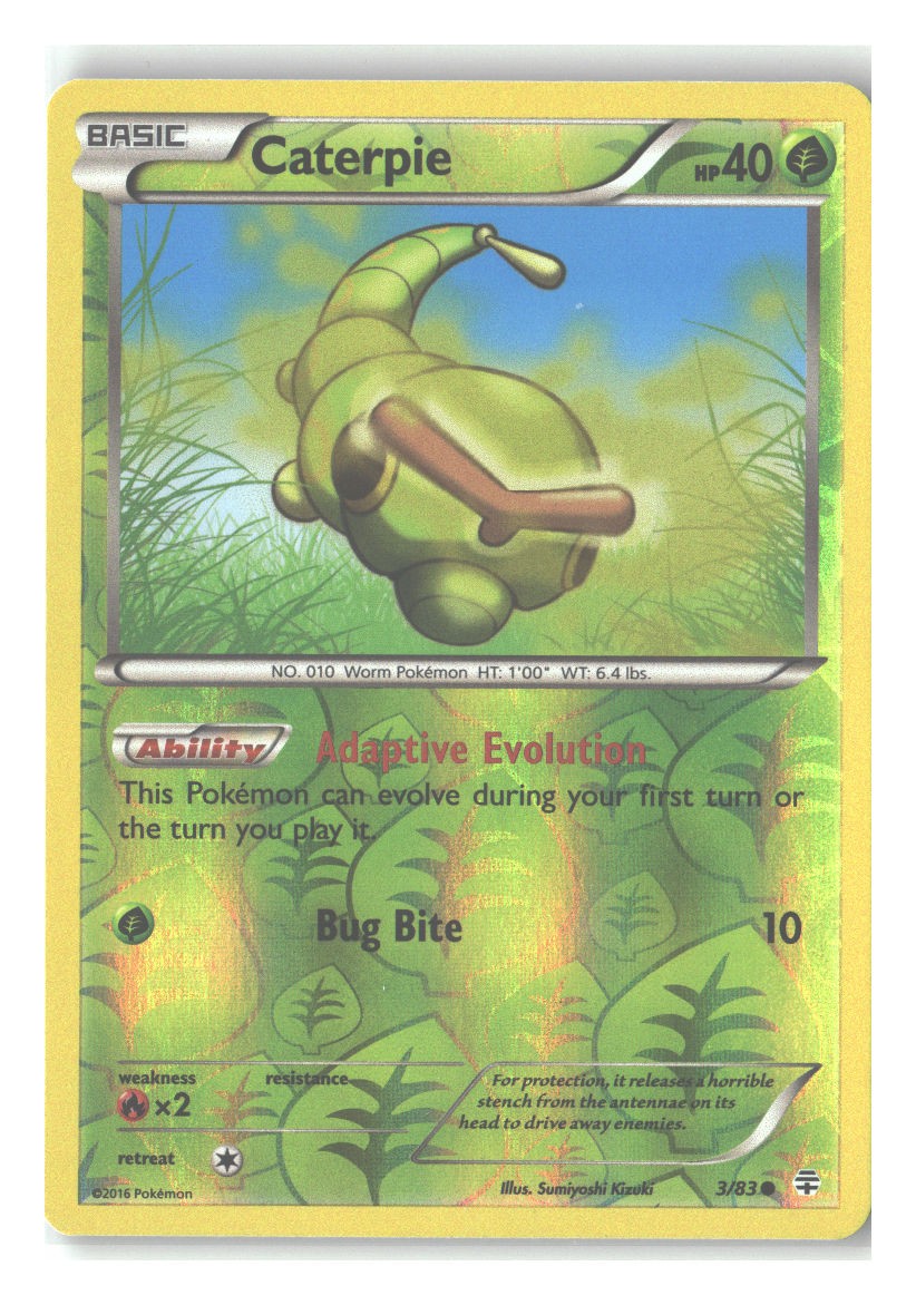 3/83 Caterpie Common Reverse Holofoil