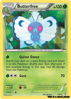 Holo Rare Butterfree [5/83 Moderately Played ]
