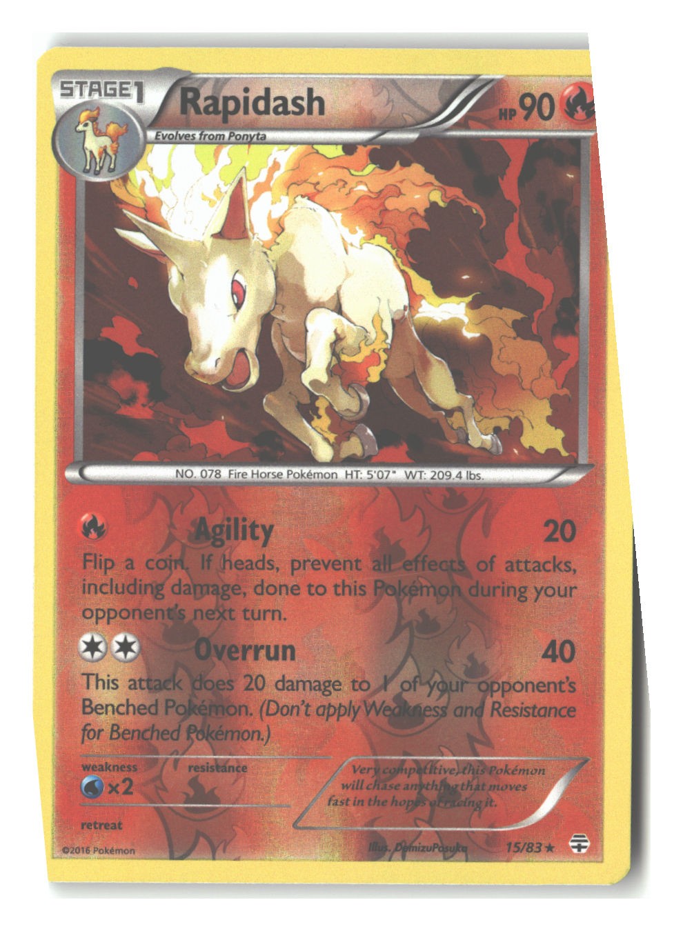 15/83 Rapidash Rare Reverse Holofoil