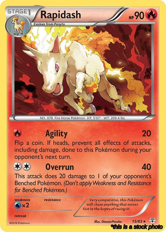 15/83 Rapidash Rare Reverse Holofoil