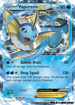 24/GEN Vaporeon EX Ultra Rare Holofoil