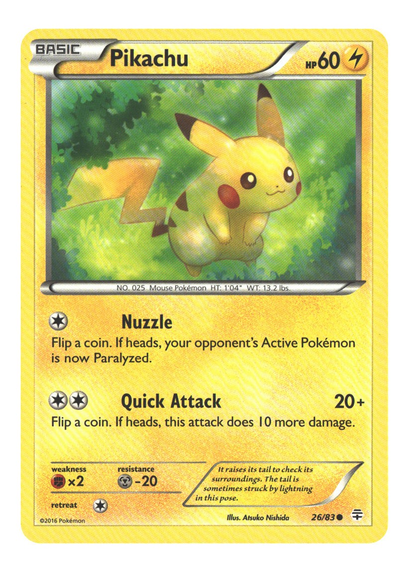 26/83 Pikachu Common Normal