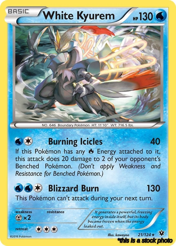 21/124 White Kyurem Holo Rare Holofoil