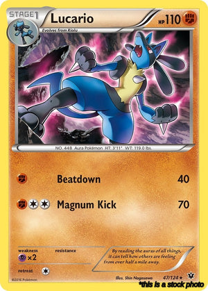 47/124 Lucario (47) Rare Reverse Holofoil