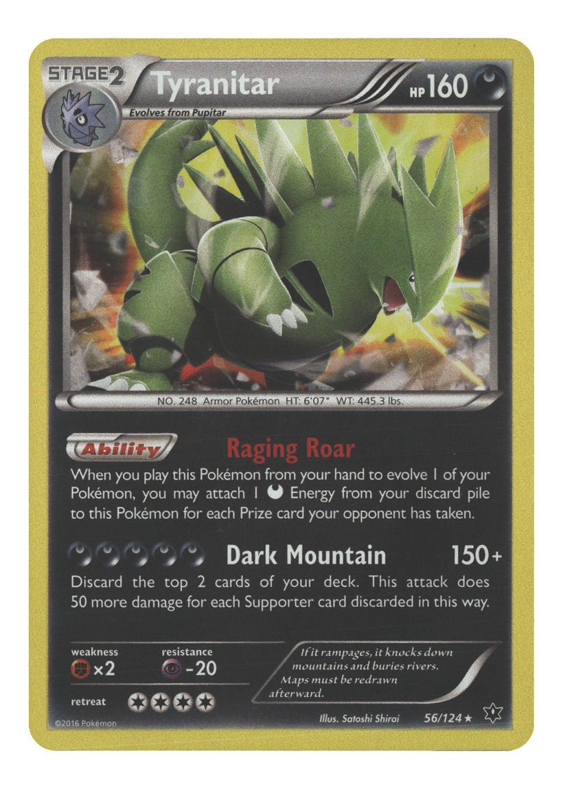 56/124 Tyranitar Holo Rare Holofoil