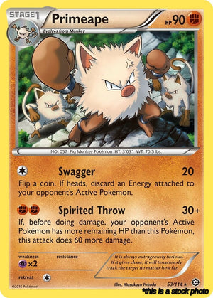 Rare Primeape [53/114 Near Mint ]