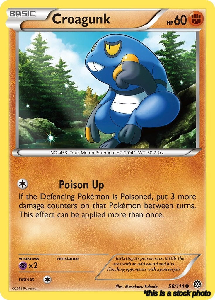 Reverse Holofoil Croagunk [58/114 Lightly Played ]