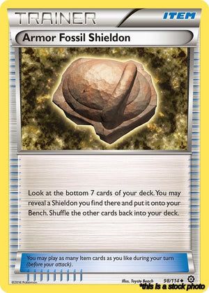 Reverse Holofoil Armor Fossil Shieldon [98/114 Lightly Played ]