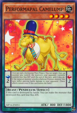 1st Edition Performapal Camelump [MP16-EN051 Near Mint] Common / Short Print