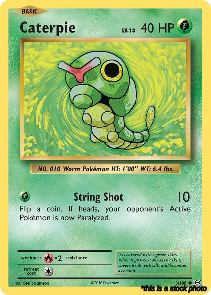 Reverse Holofoil Caterpie [3/108 Near Mint ]