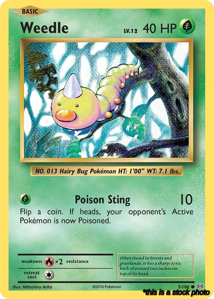 Reverse Holofoil Weedle [5/108 Near Mint ]