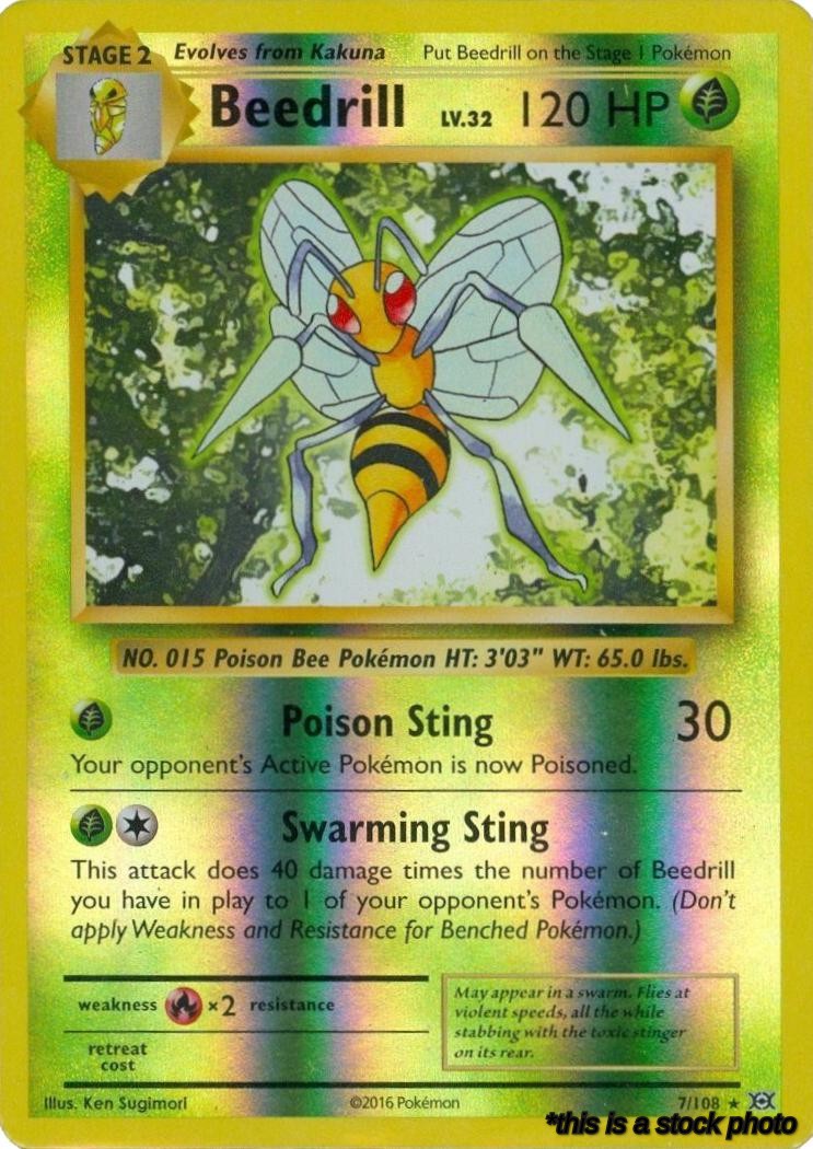 Reverse Holofoil Beedrill [7/108 Near Mint ]