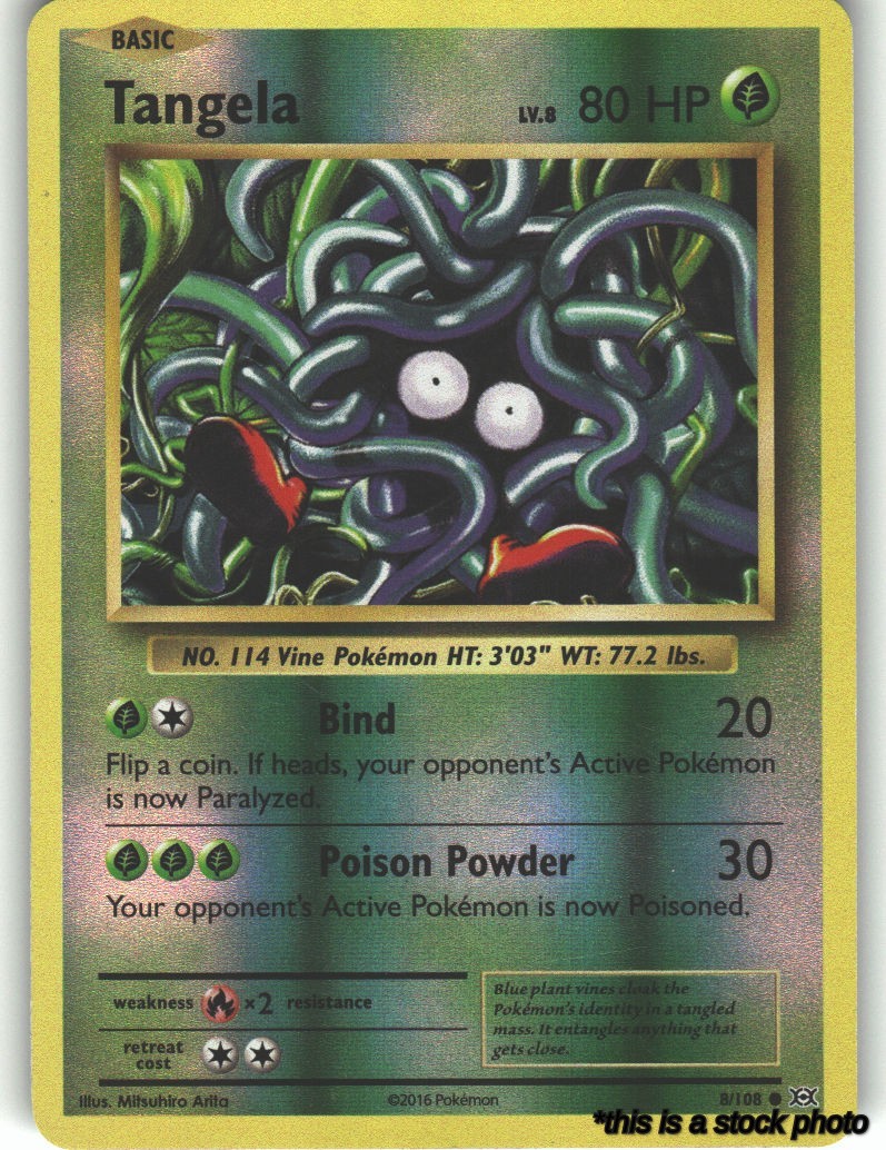 8/108 Tangela Common Reverse Holofoil Lightly Played