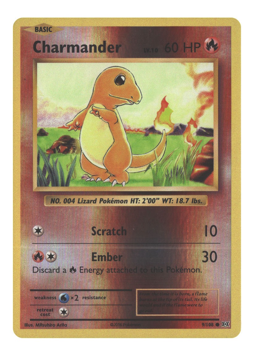 9/108 Charmander Common Reverse Holofoil Lightly Played
