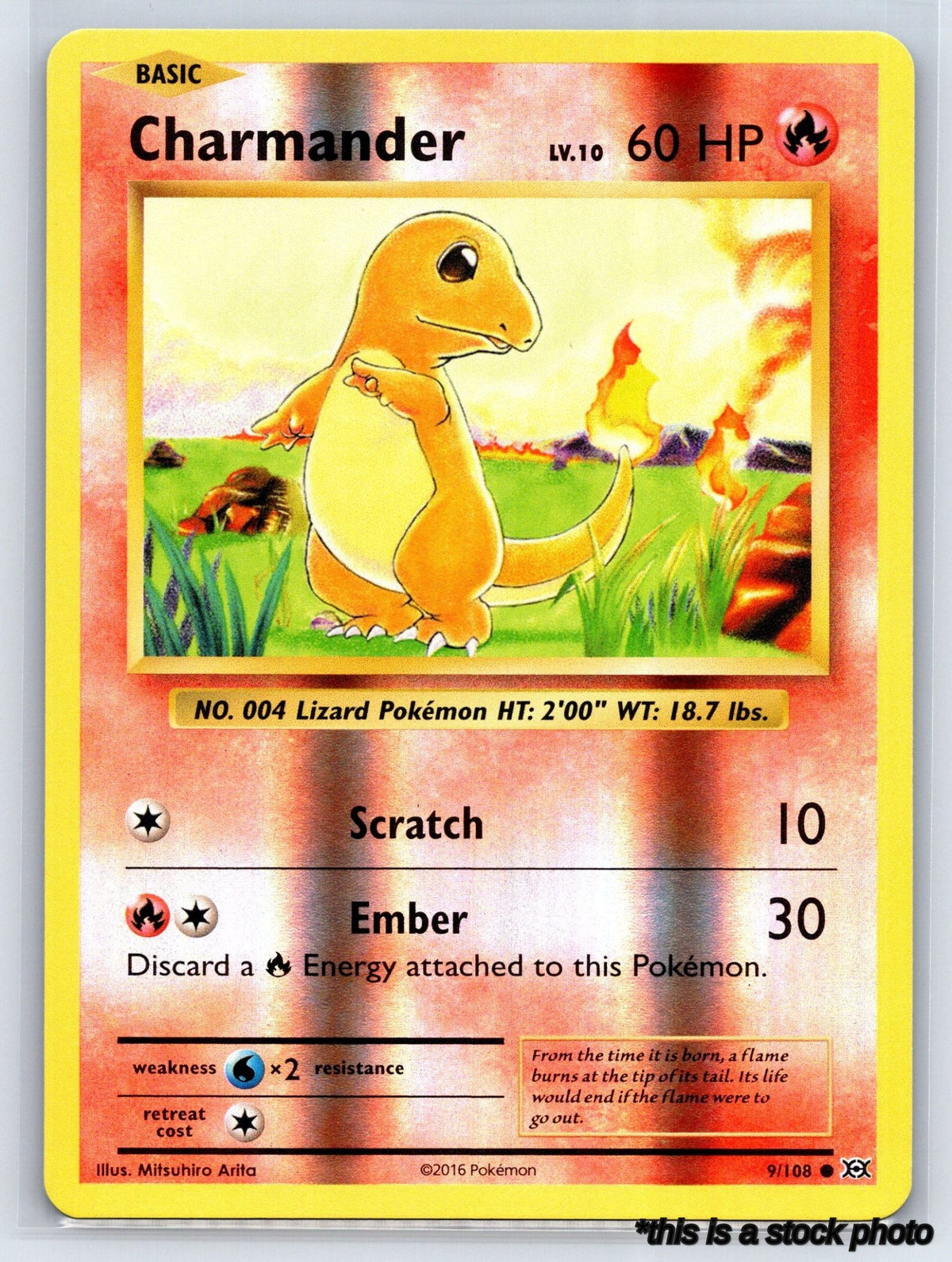 9/108 Charmander Common Reverse Holofoil Lightly Played