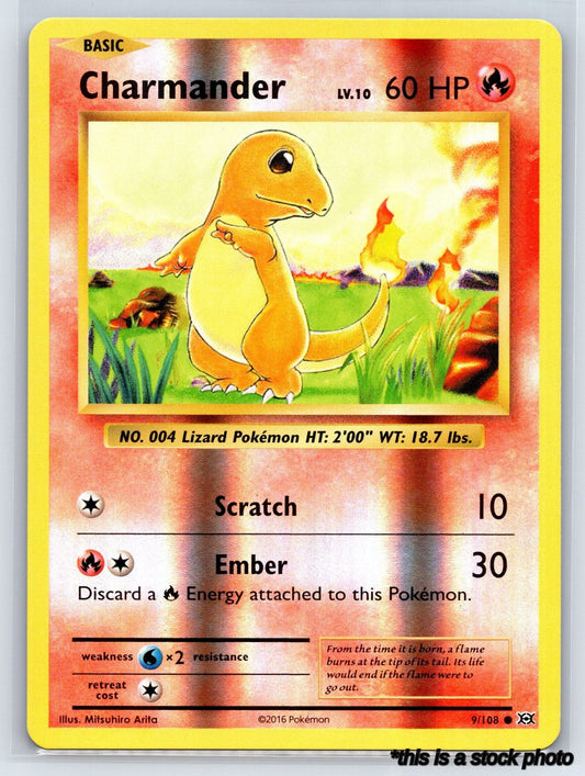 9/108 Charmander Common Reverse Holofoil Lightly Played