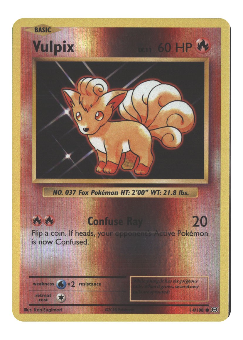 14/108 Vulpix Common Reverse Holofoil Lightly Played