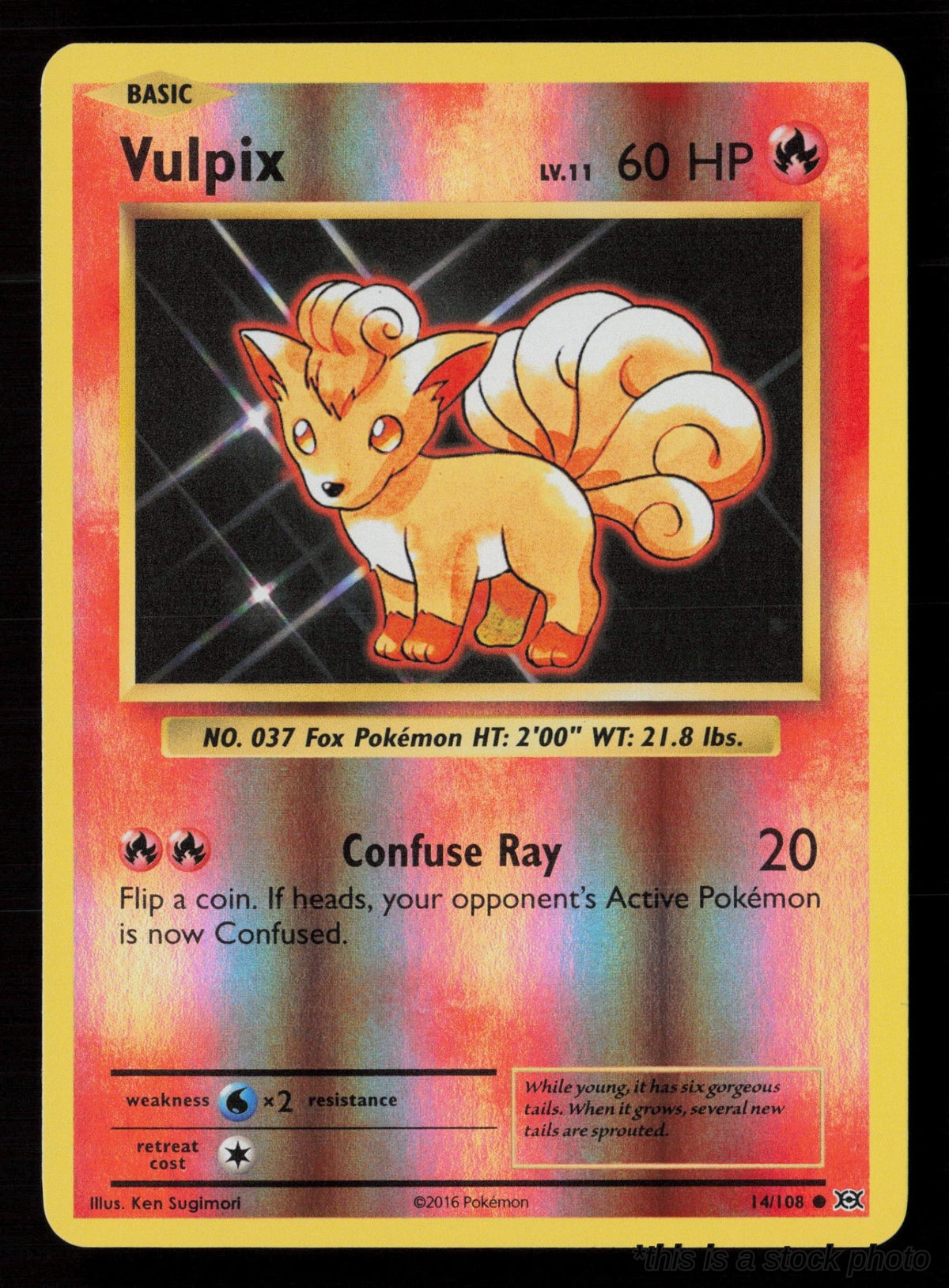 14/108 Vulpix Common Reverse Holofoil Lightly Played