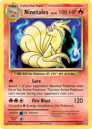 Holo Rare Ninetales [15/108 Lightly Played ]