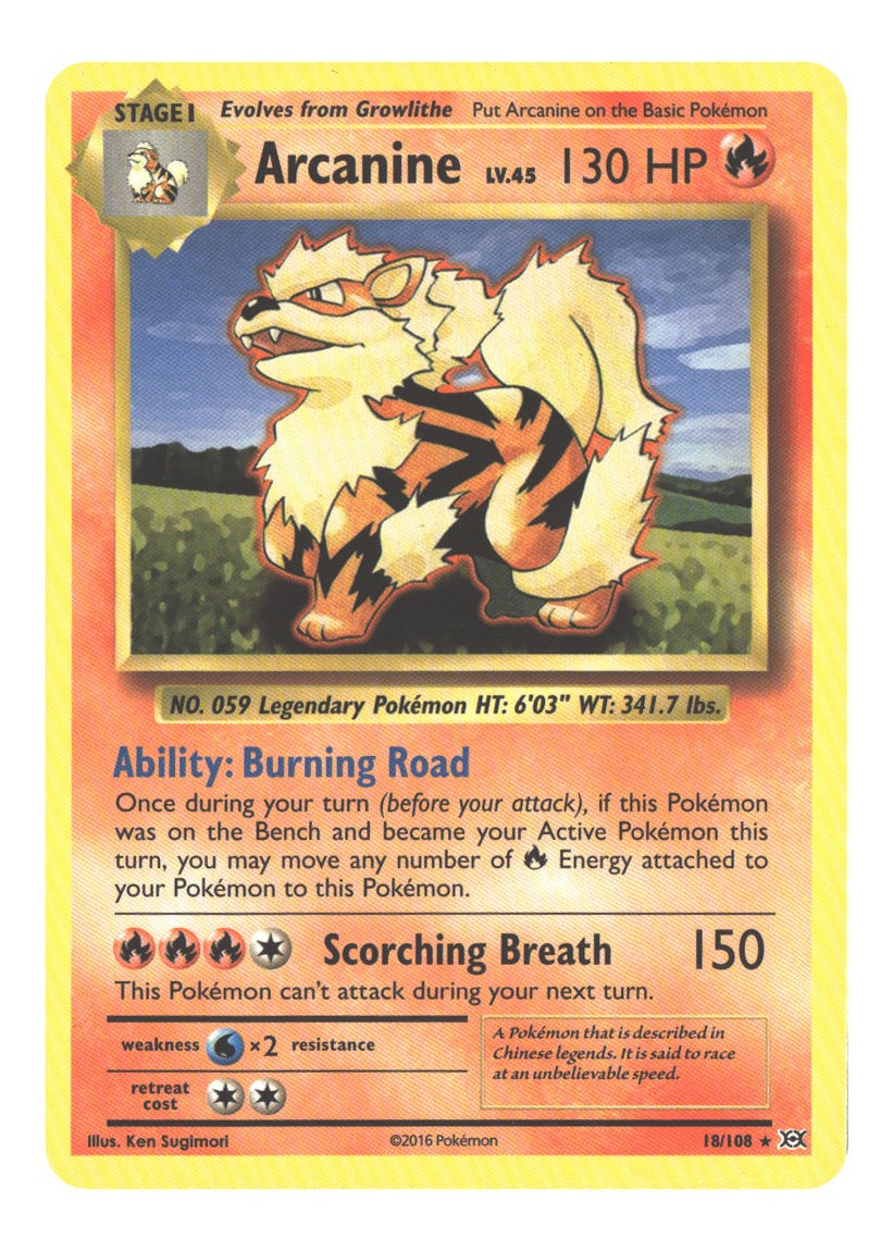 18/108 Arcanine Rare Normal
