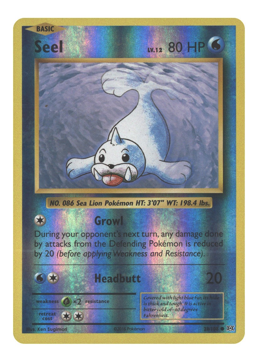 28/108 Seel Common Reverse Holofoil Lightly Played