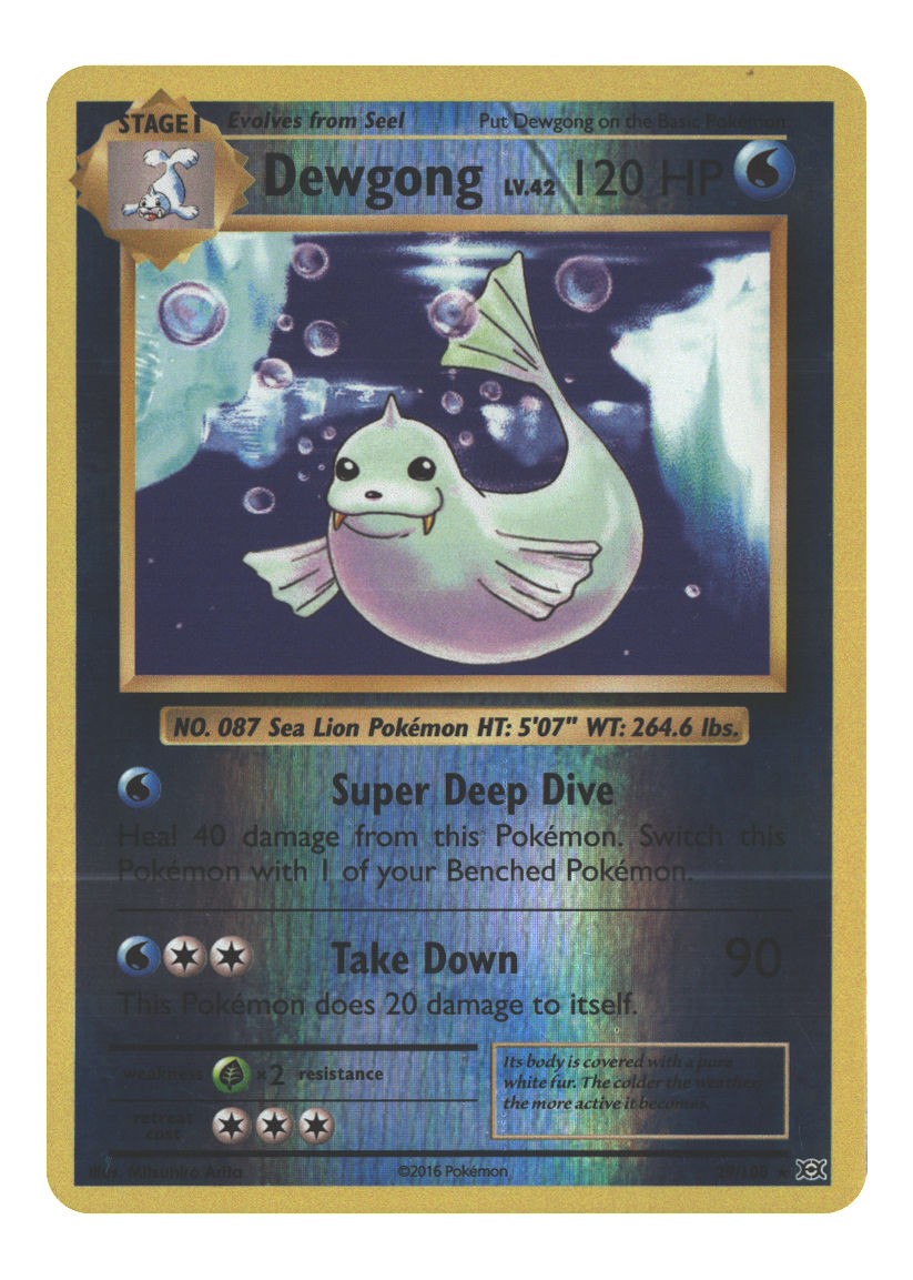 29/108 Dewgong Rare Reverse Holofoil Lightly Played