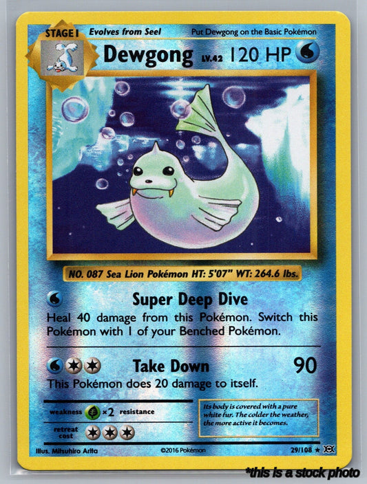 29/108 Dewgong Rare Reverse Holofoil Lightly Played