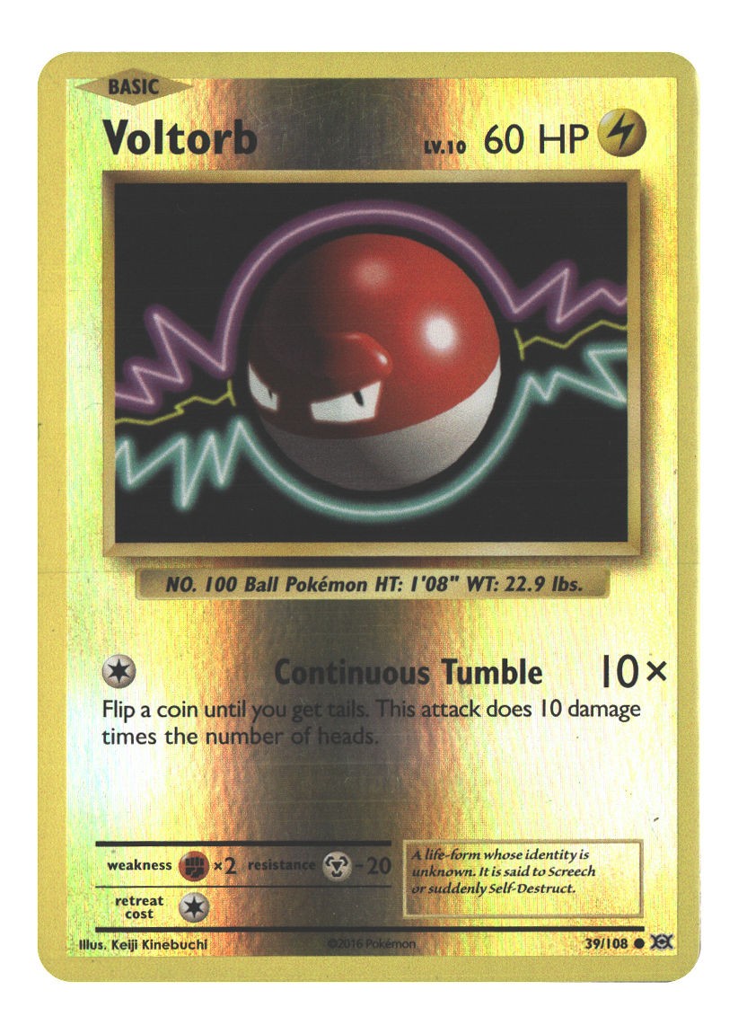 39/108 Voltorb Common Reverse Holofoil Lightly Played