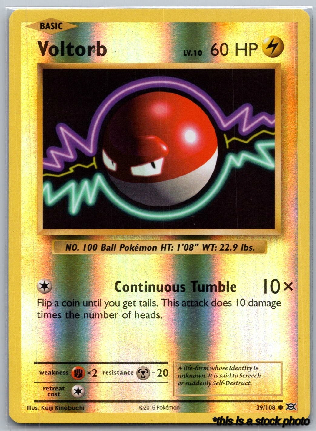 39/108 Voltorb Common Reverse Holofoil Lightly Played