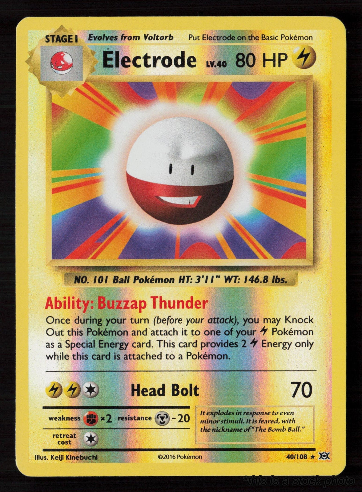 40/108 Electrode Rare Reverse Holofoil Lightly Played