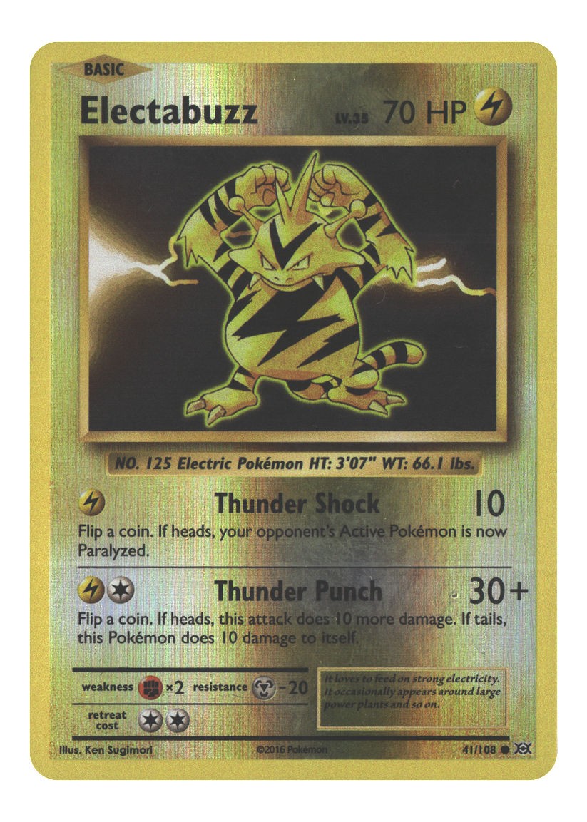 41/108 Electabuzz Common Reverse Holofoil Lightly Played