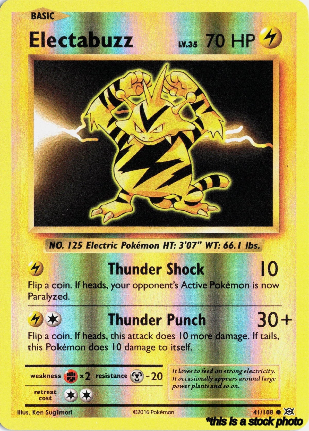 41/108 Electabuzz Common Reverse Holofoil Lightly Played