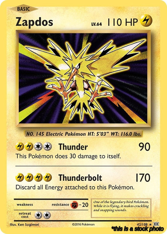 42/108 Zapdos Holo Rare Holofoil
