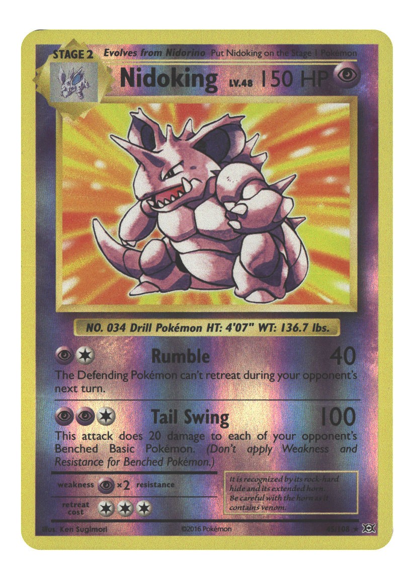 45/108 Nidoking Holo Rare Reverse Holofoil Lightly Played