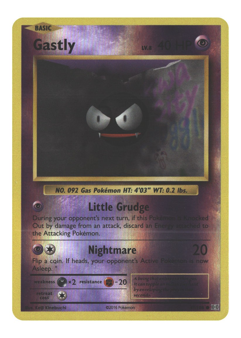 47/108 Gastly Common Reverse Holofoil Lightly Played
