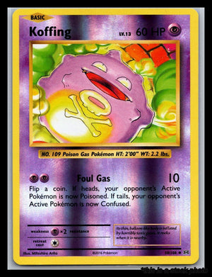 50/108 Koffing Uncommon Reverse Holofoil Lightly Played