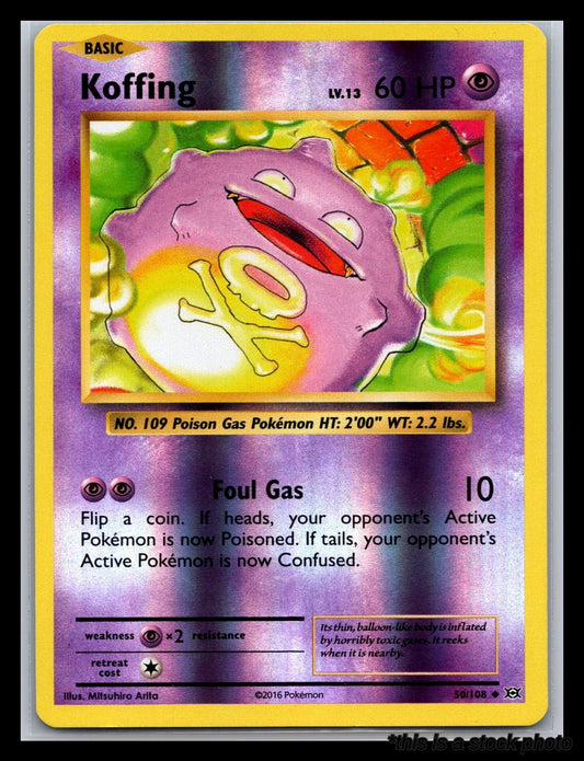 50/108 Koffing Uncommon Reverse Holofoil Lightly Played