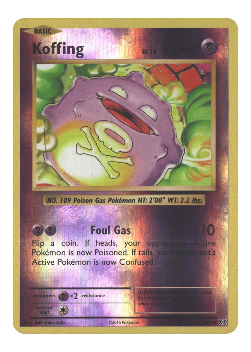 50/108 Koffing Uncommon Reverse Holofoil Lightly Played