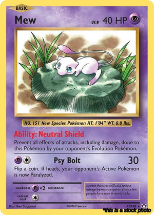 53/108 Mew Holo Rare Reverse Holofoil